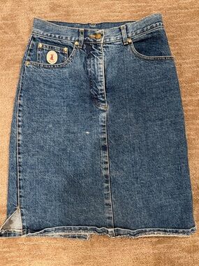 Trussardi Vintage 90’s High-Waist Blue Denim Pencil Skirt